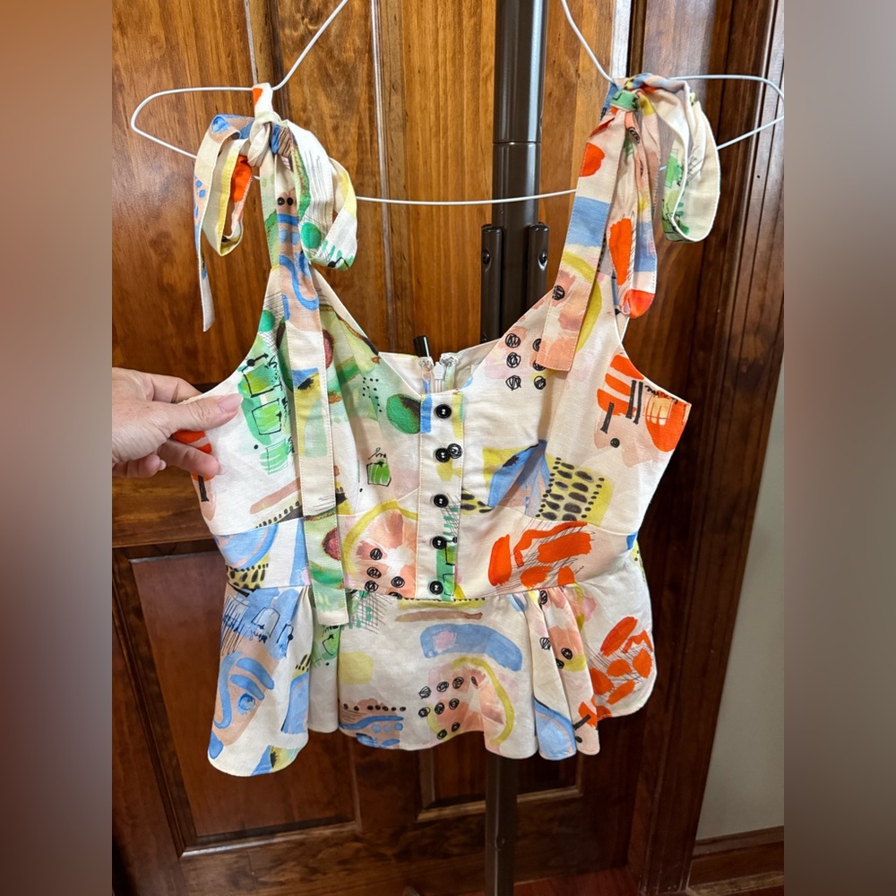 HUNTER BELL Colorful Abstract Print Sleeveless Top SZ 4 MINT